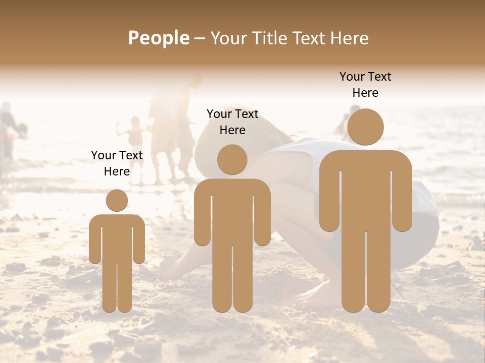 A Young Boy Playing In The Sand At The Beach PowerPoint Template