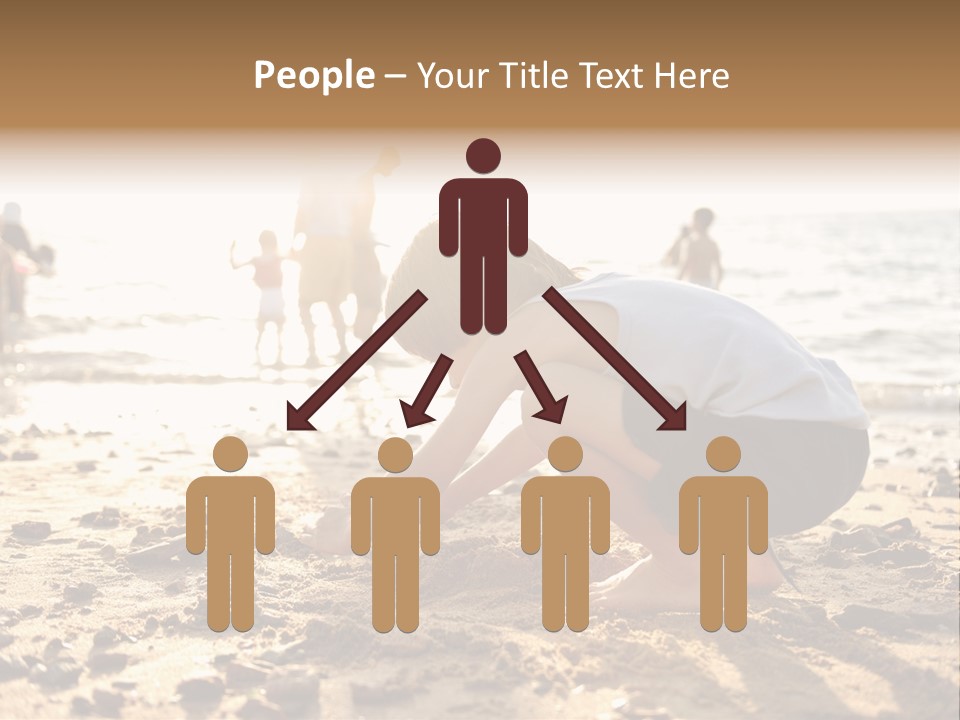 A Young Boy Playing In The Sand At The Beach PowerPoint Template