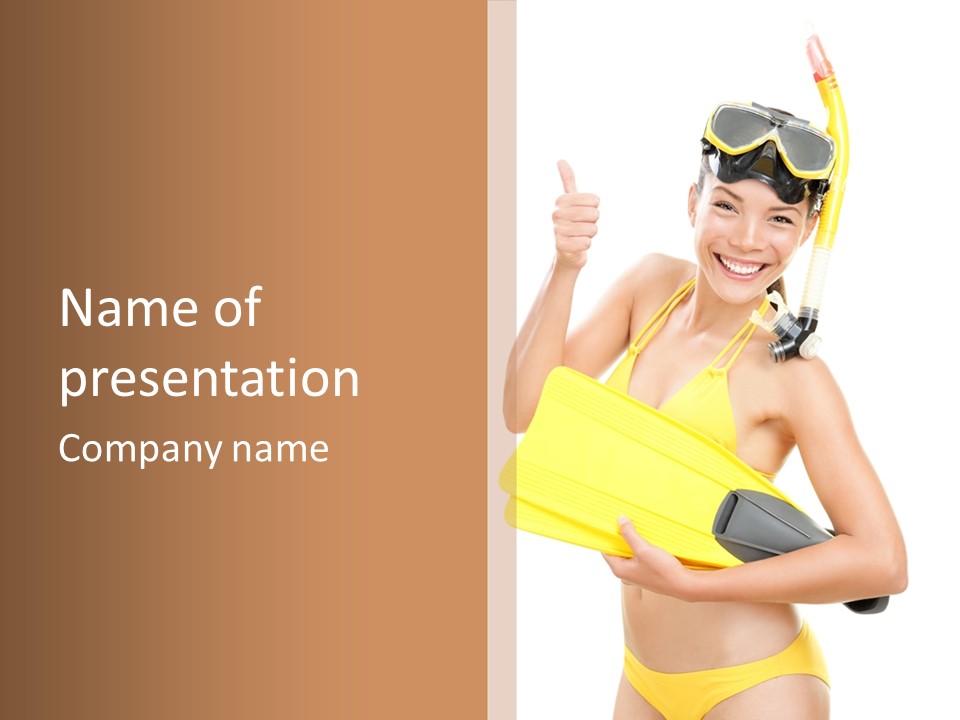 Holiday Diver Swimmer PowerPoint Template