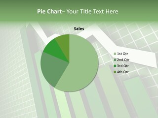 A Business Presentation With A Green And White Arrow PowerPoint Template