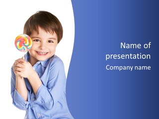 Baby Tongue Yelloy PowerPoint Template