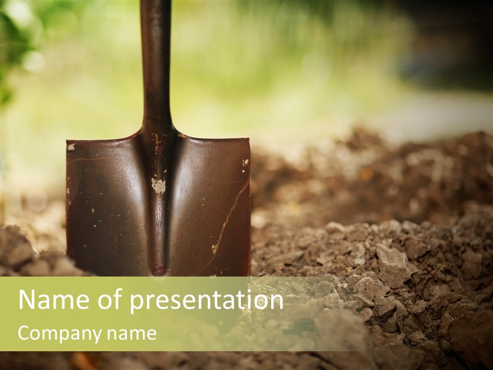 Ground Blue Dig PowerPoint Template