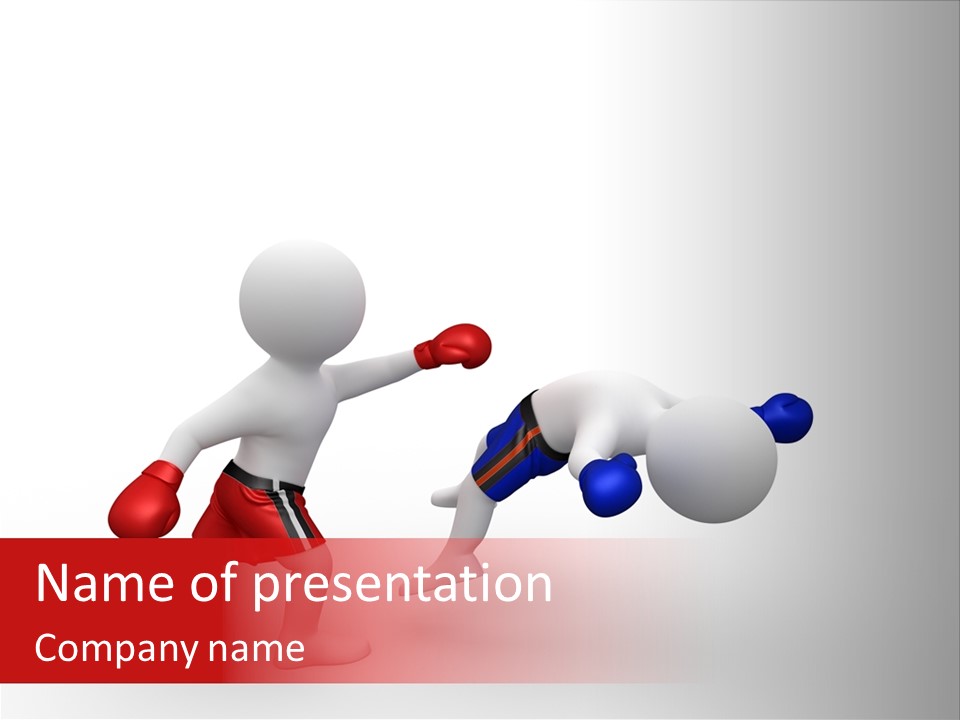 White Winner Red PowerPoint Template