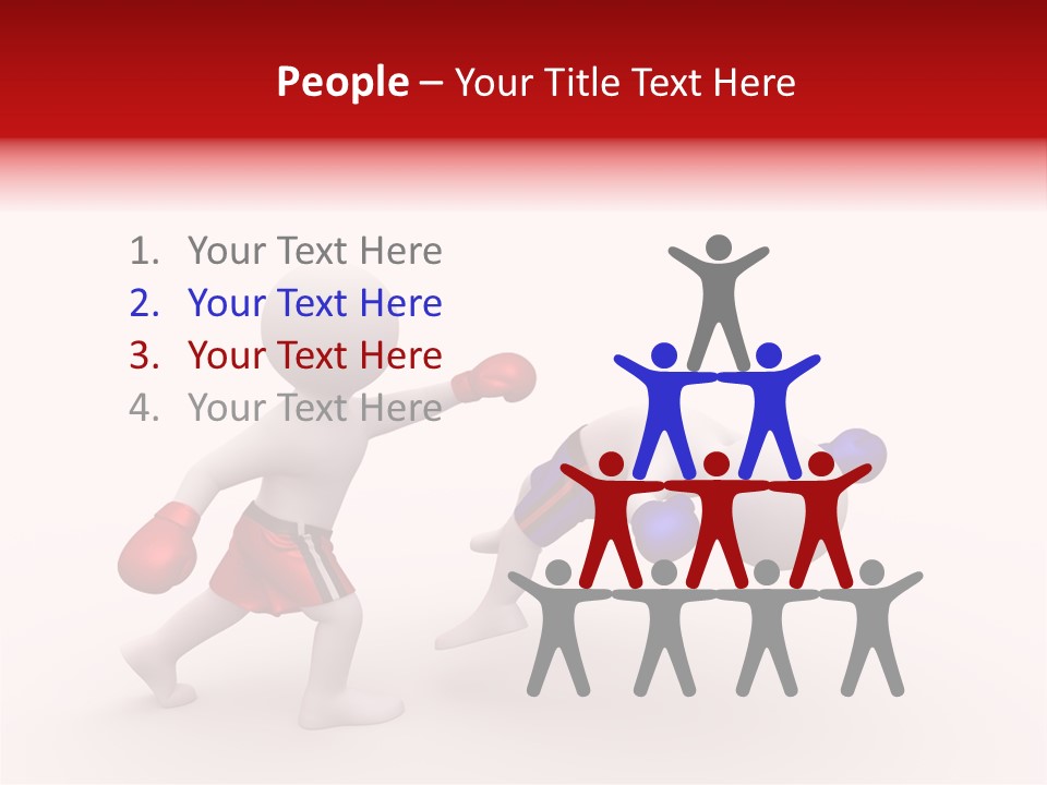 White Winner Red PowerPoint Template