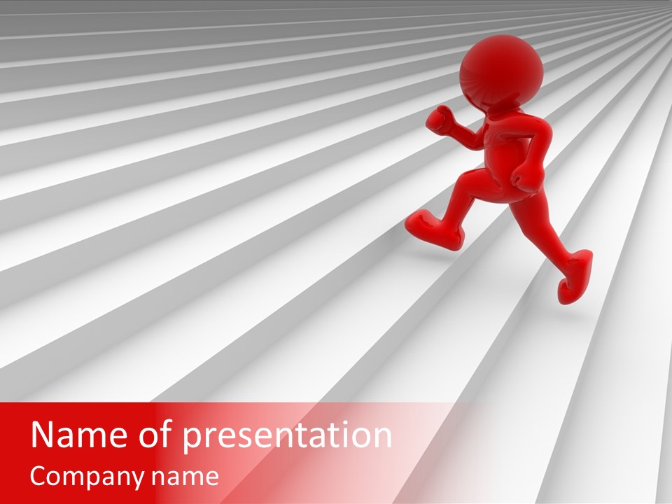 Graphic Red Climbing PowerPoint Template