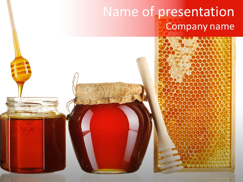 Honeycomb Stick Honey PowerPoint Template