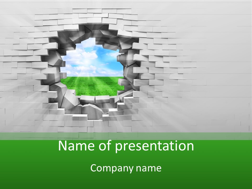 Wall White Explode PowerPoint Template