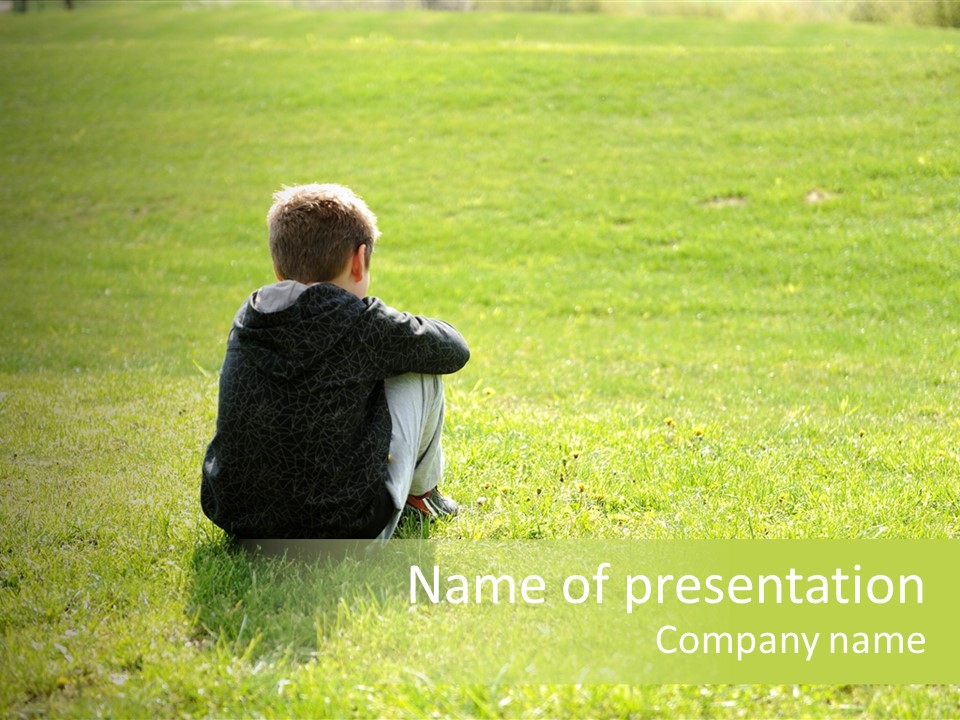 Grass Kid Rest PowerPoint Template