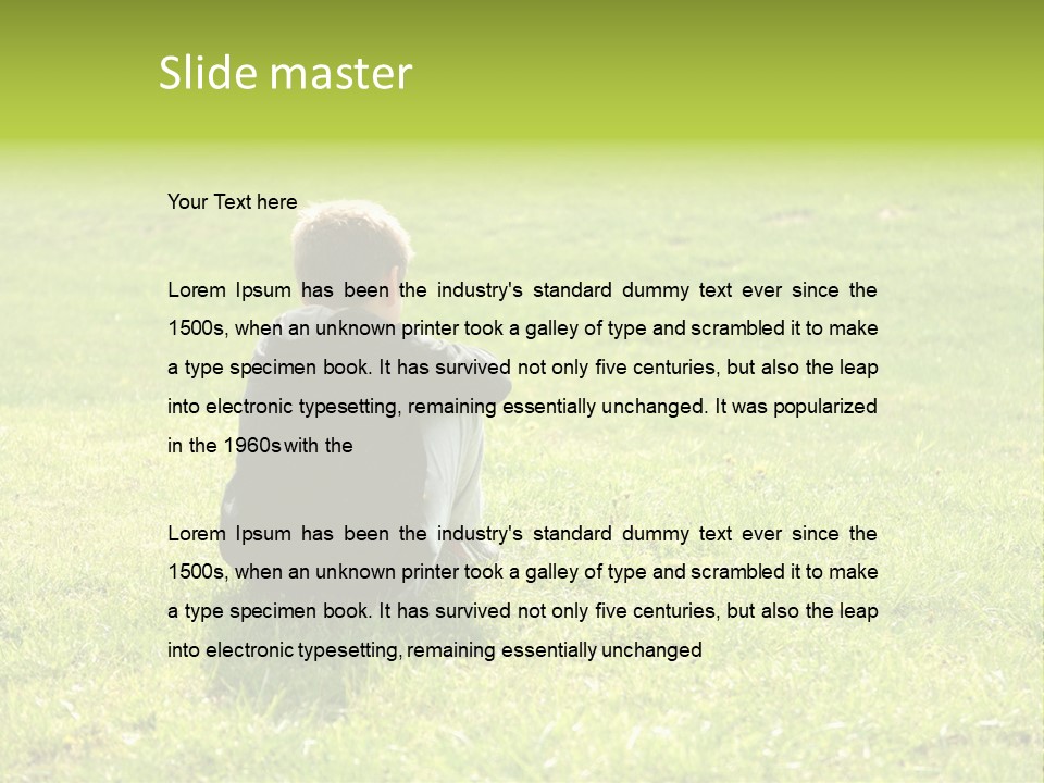 Grass Kid Rest PowerPoint Template