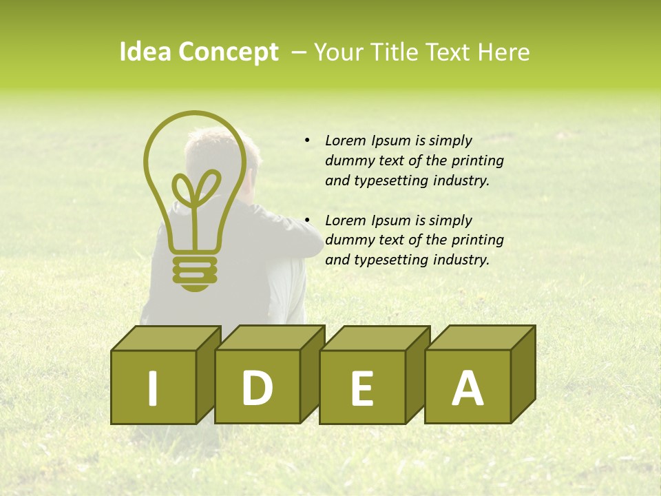 Grass Kid Rest PowerPoint Template