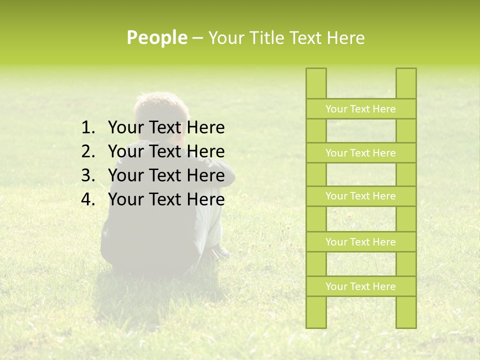 Grass Kid Rest PowerPoint Template