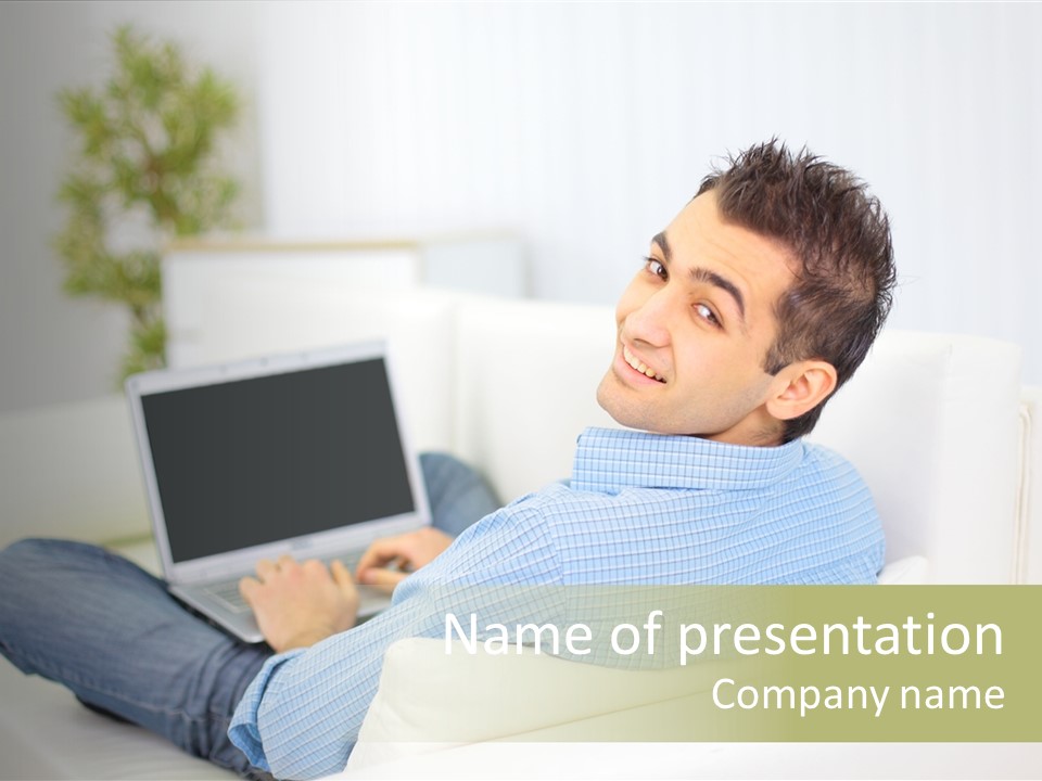 Home Behind Blur PowerPoint Template