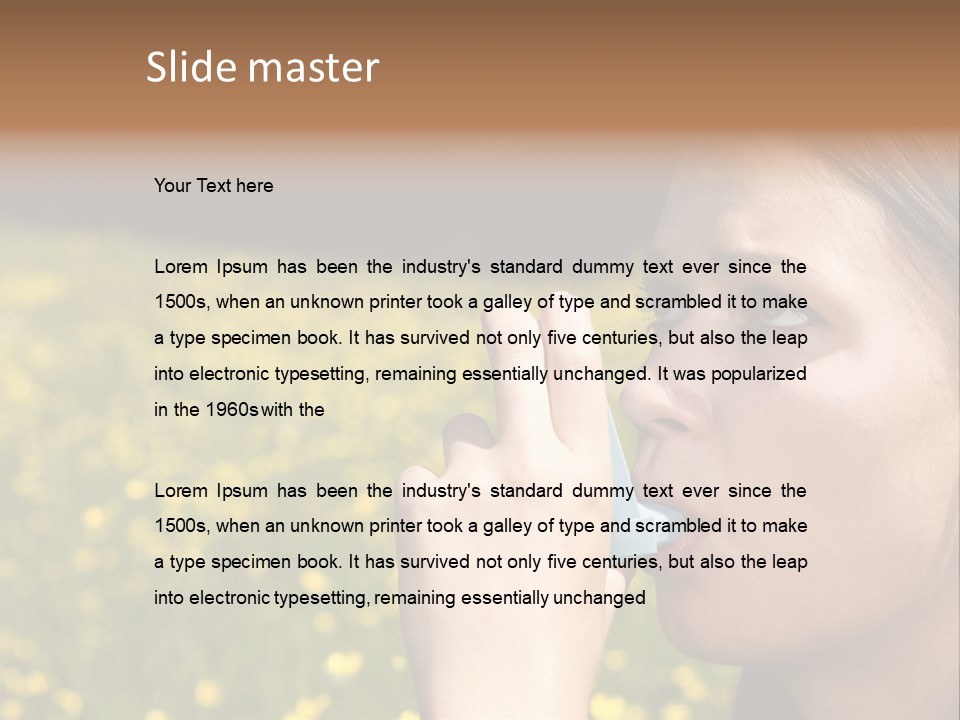 Beautiful Inhaler Girl PowerPoint Template