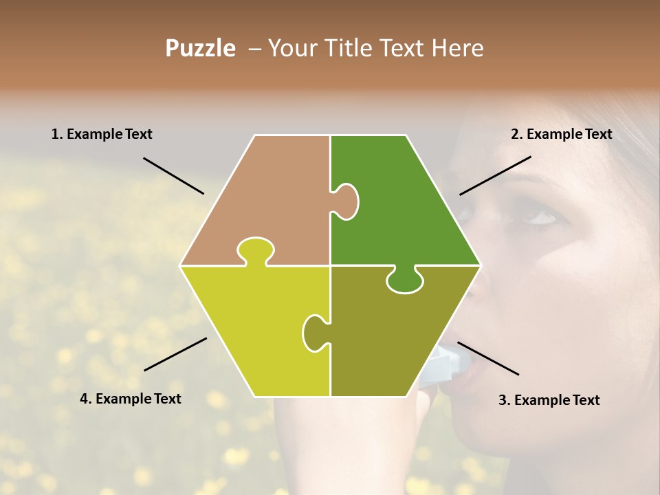 Beautiful Inhaler Girl PowerPoint Template