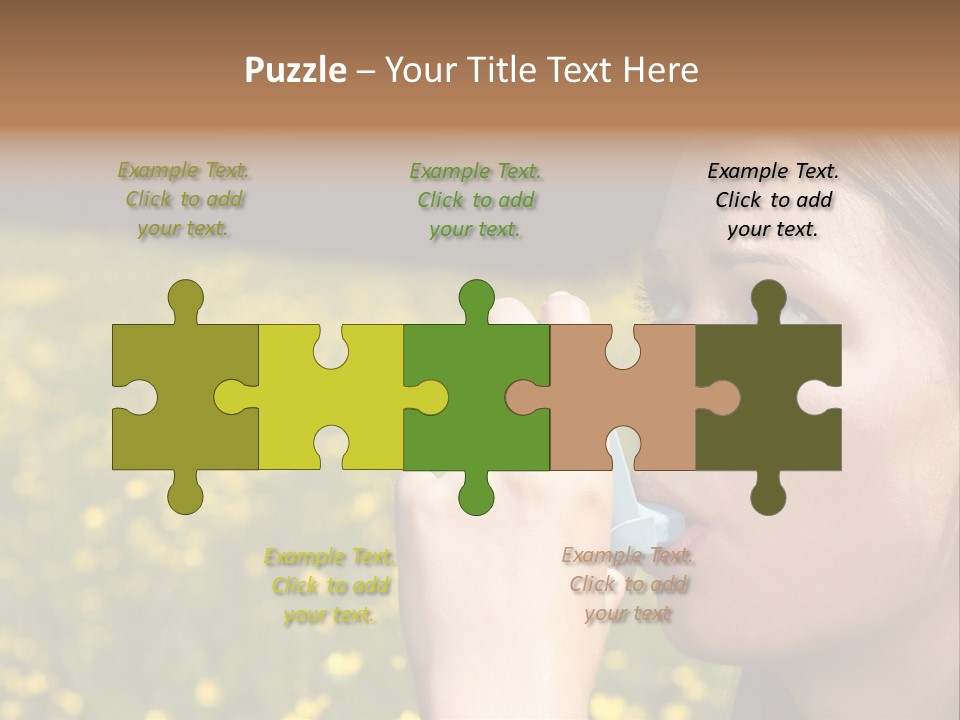 Beautiful Inhaler Girl PowerPoint Template