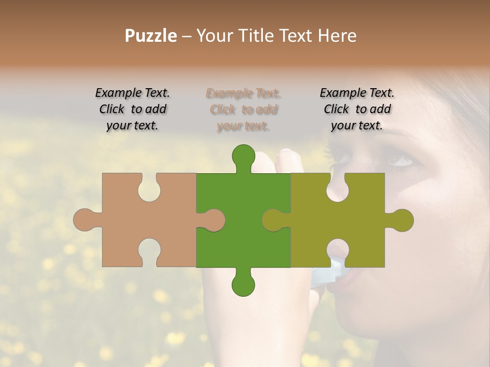 Beautiful Inhaler Girl PowerPoint Template