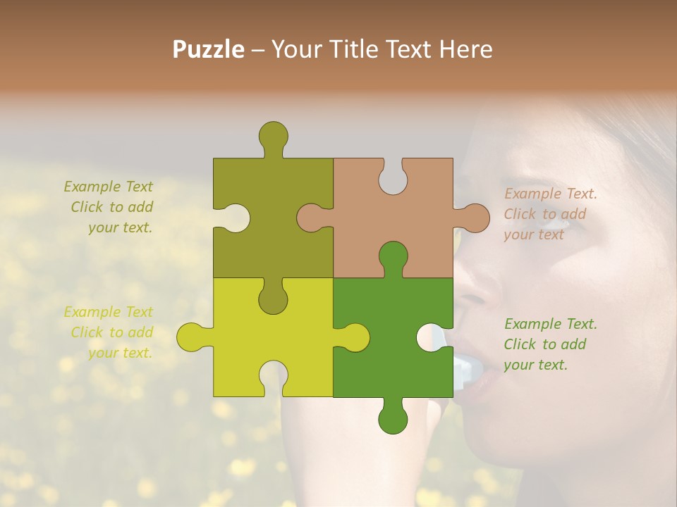 Beautiful Inhaler Girl PowerPoint Template