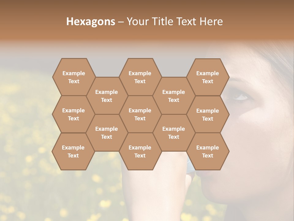 Beautiful Inhaler Girl PowerPoint Template