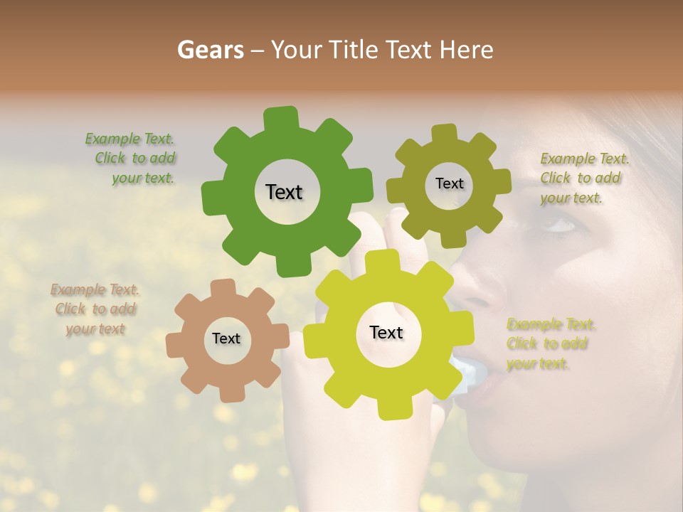 Beautiful Inhaler Girl PowerPoint Template