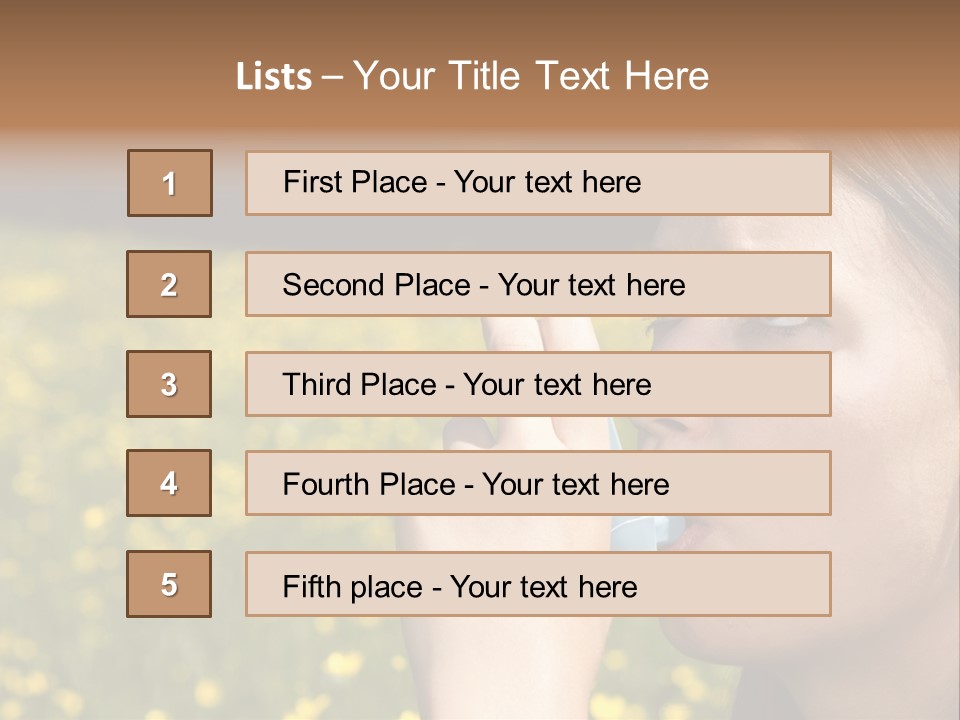 Beautiful Inhaler Girl PowerPoint Template