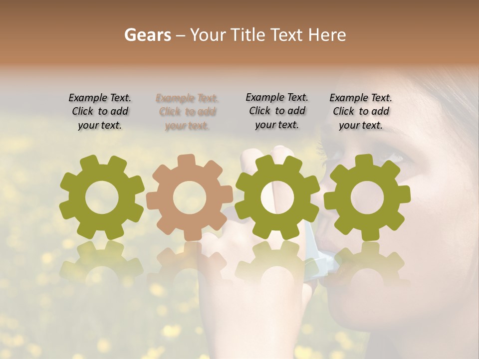 Beautiful Inhaler Girl PowerPoint Template