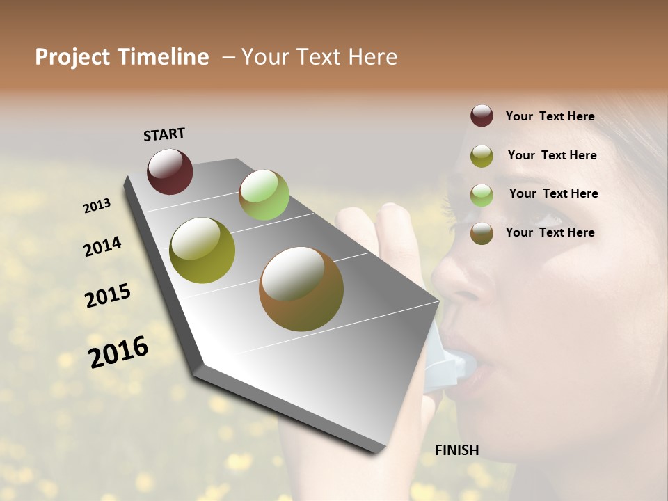 Beautiful Inhaler Girl PowerPoint Template