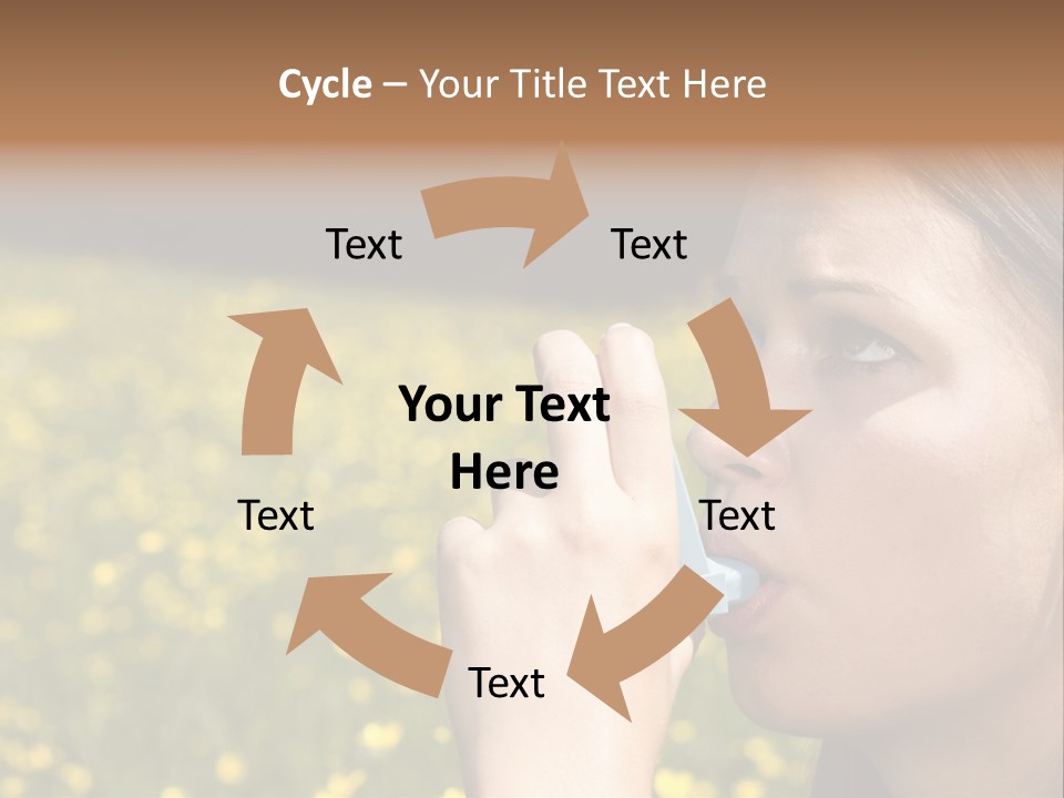 Beautiful Inhaler Girl PowerPoint Template