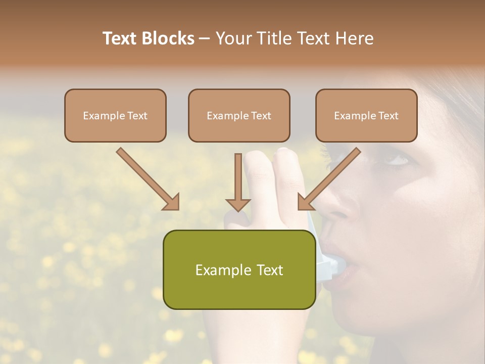 Beautiful Inhaler Girl PowerPoint Template