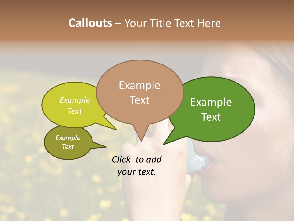 Beautiful Inhaler Girl PowerPoint Template