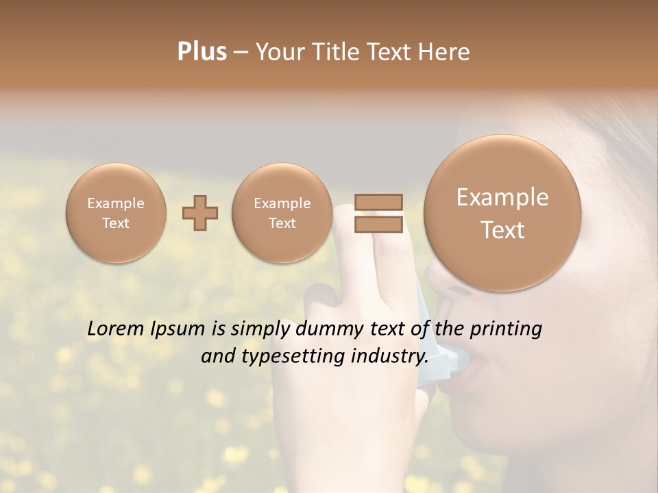 Beautiful Inhaler Girl PowerPoint Template