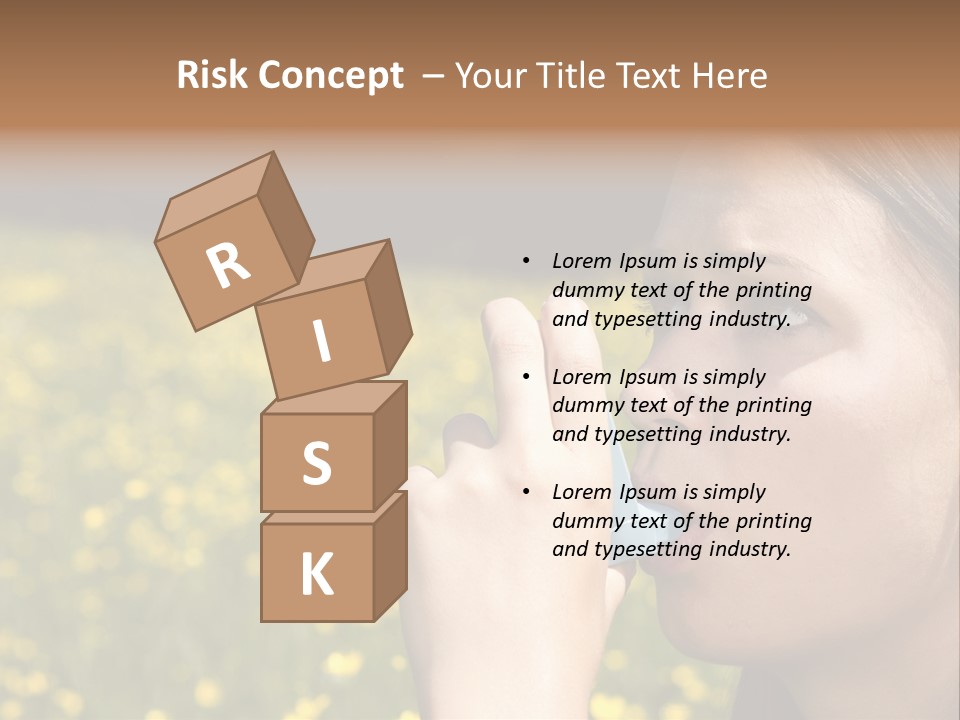 Beautiful Inhaler Girl PowerPoint Template