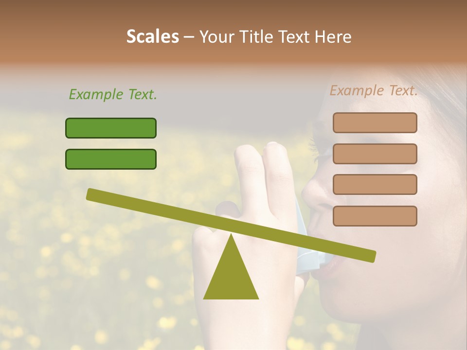 Beautiful Inhaler Girl PowerPoint Template