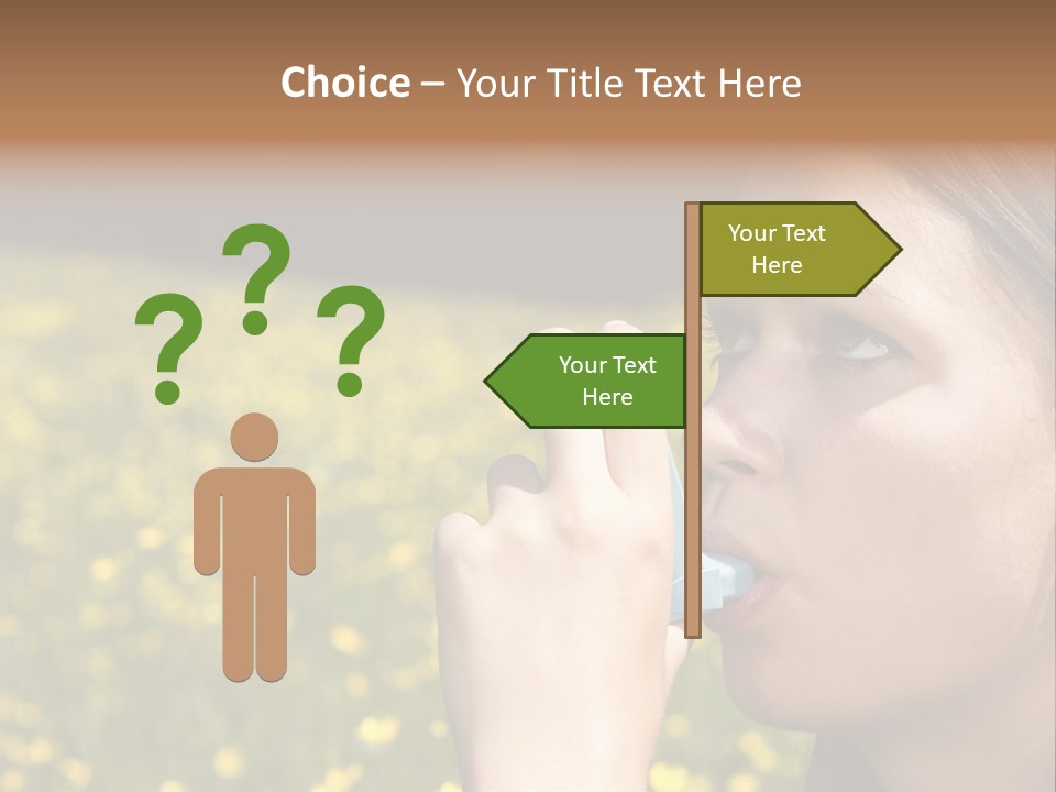 Beautiful Inhaler Girl PowerPoint Template