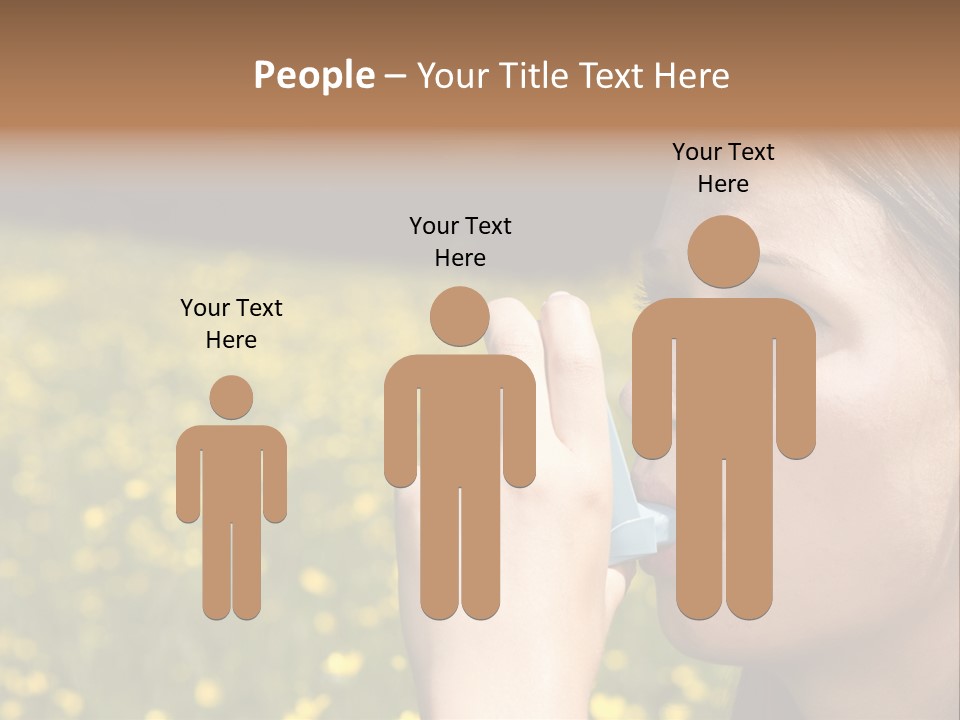 Beautiful Inhaler Girl PowerPoint Template