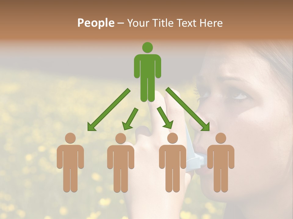 Beautiful Inhaler Girl PowerPoint Template