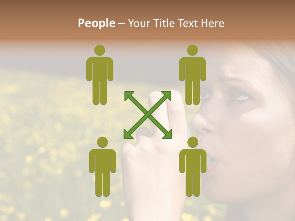 Beautiful Inhaler Girl PowerPoint Template