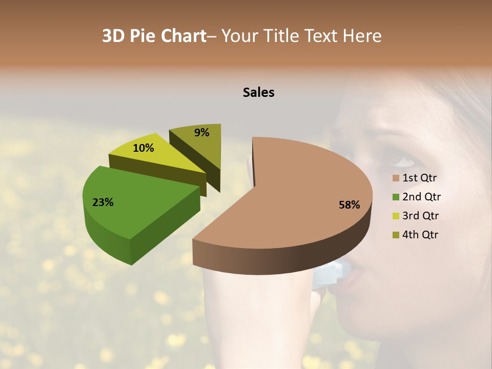 Beautiful Inhaler Girl PowerPoint Template
