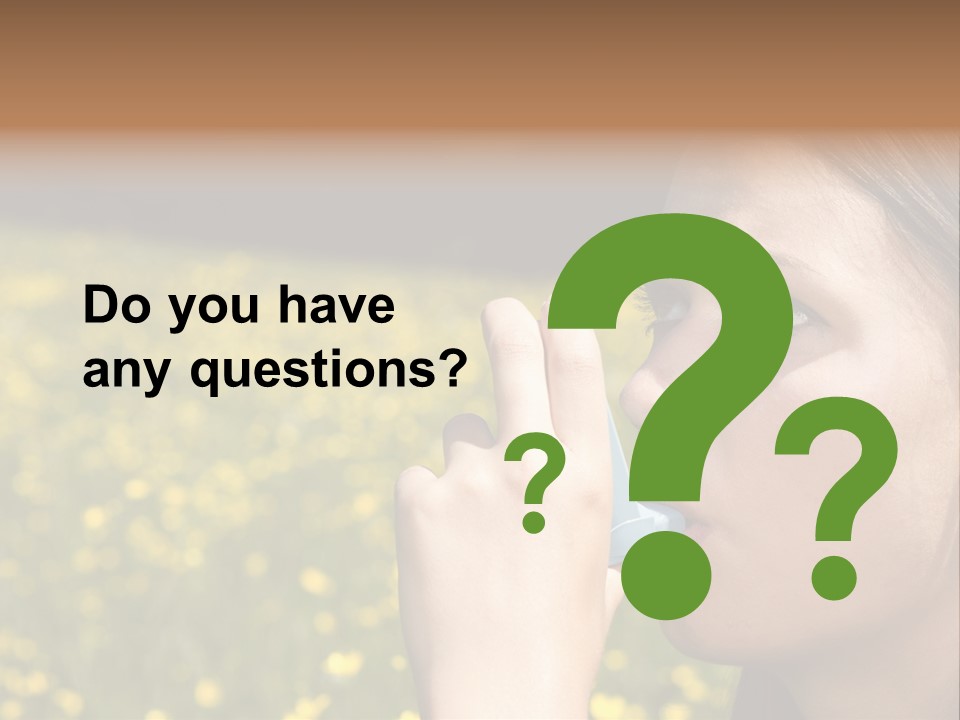 Beautiful Inhaler Girl PowerPoint Template