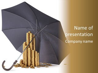 Umbrella Coins Conceptual PowerPoint Template