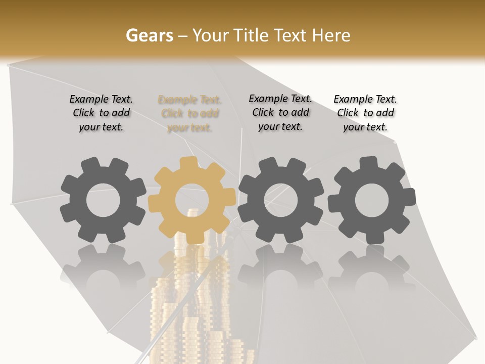 Umbrella Coins Conceptual PowerPoint Template