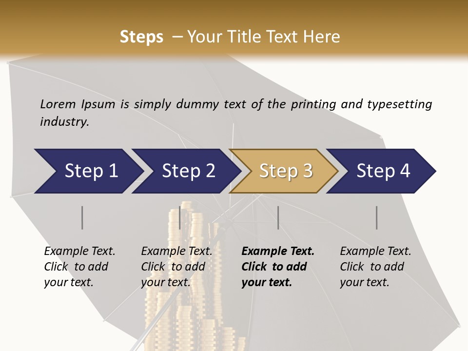 Umbrella Coins Conceptual PowerPoint Template