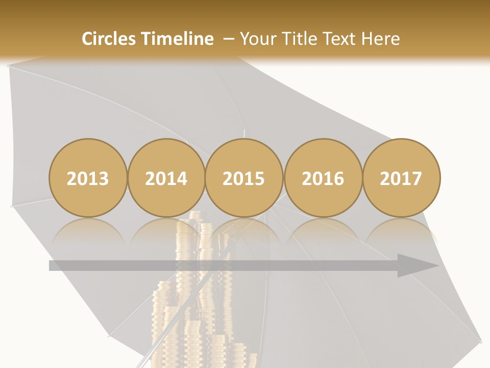 Umbrella Coins Conceptual PowerPoint Template