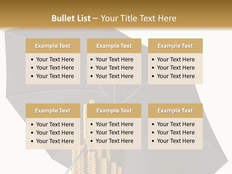 Umbrella Coins Conceptual PowerPoint Template