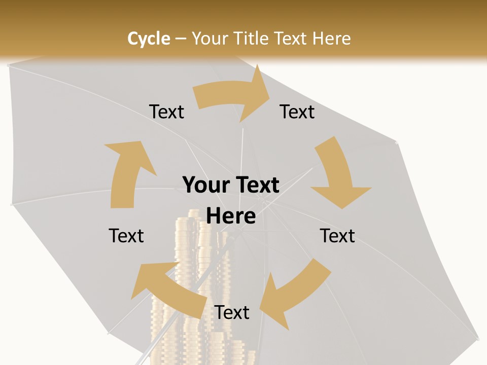 Umbrella Coins Conceptual PowerPoint Template