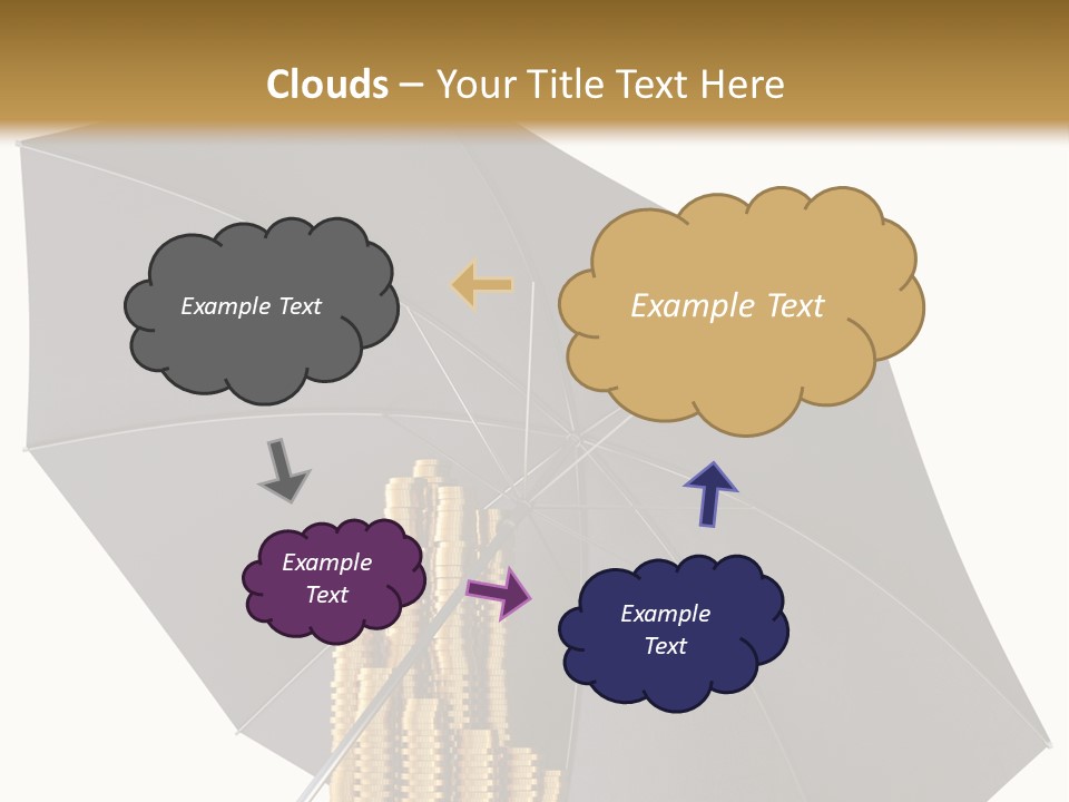 Umbrella Coins Conceptual PowerPoint Template
