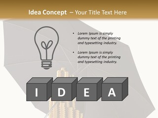 Umbrella Coins Conceptual PowerPoint Template