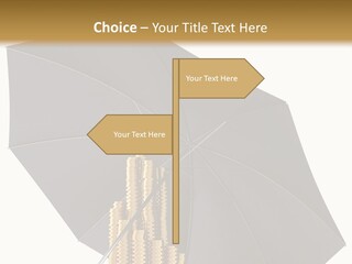 Umbrella Coins Conceptual PowerPoint Template