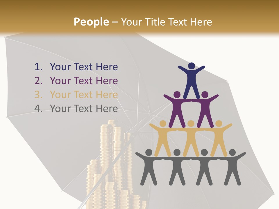 Umbrella Coins Conceptual PowerPoint Template