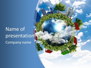 Lawn Aerial Sky PowerPoint Template