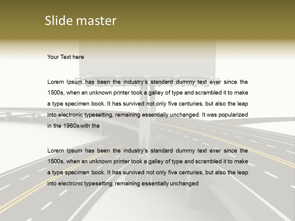 Highway Banner Speedway PowerPoint Template